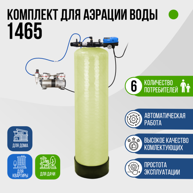 Комплект для аэрации воды до 3 м³/ч., 1465, F107B, AS-19 Комплект для аэрации воды до 3 м³/ч., 1465, F107B, AS-19