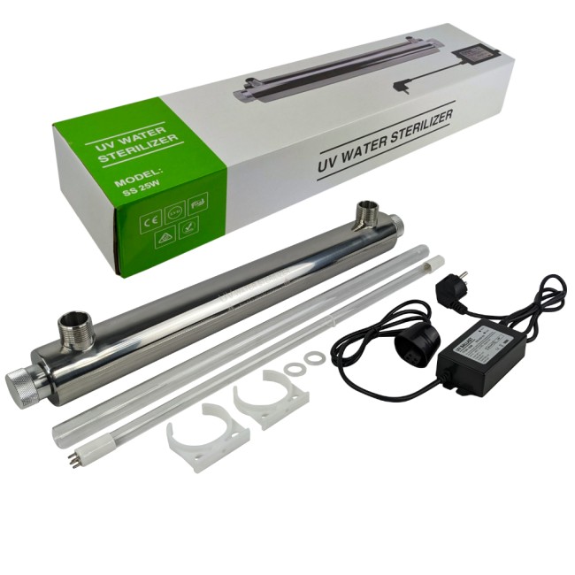 Ультрафиолетовый стерилизатор воды UV-6 GPM SS 25W 1/2", 1400 л/час Ультрафиолетовый стерилизатор воды UV-6 GPM SS 25W 1/2", 1400 л/час