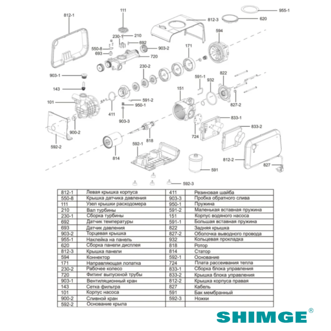 Комплектующие SHIMGE AHS POWER Комплектующие SHIMGE AHS POWER