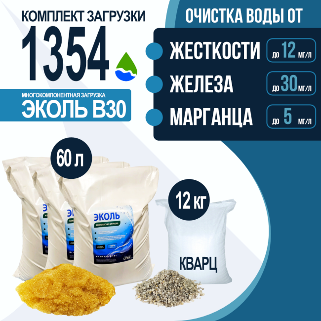 Комплект загрузки ЭКОЛЬ В30 для фильтра 1354 Комплект загрузки ЭКОЛЬ В30 для фильтра 1354