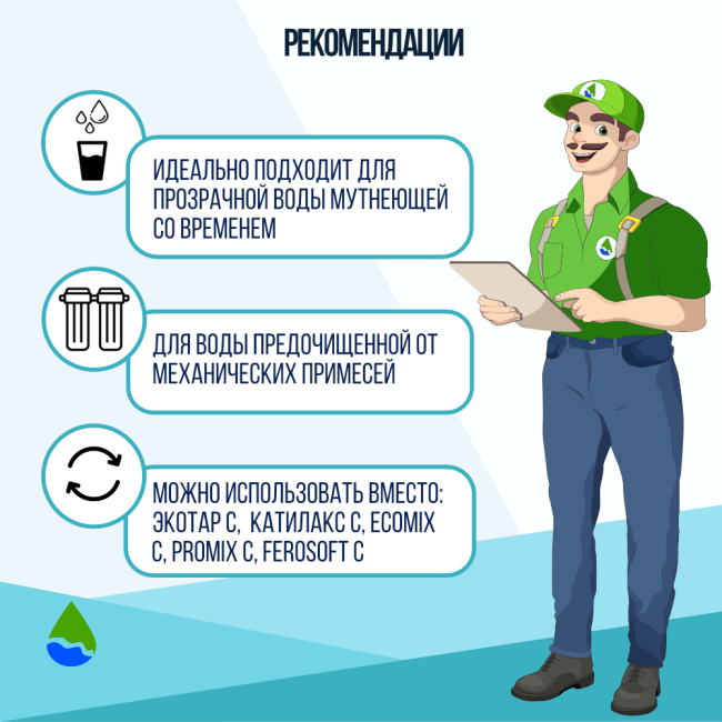 Рекомендации по комплекту загрузки ЭКОЛЬ С для фильтра 1035