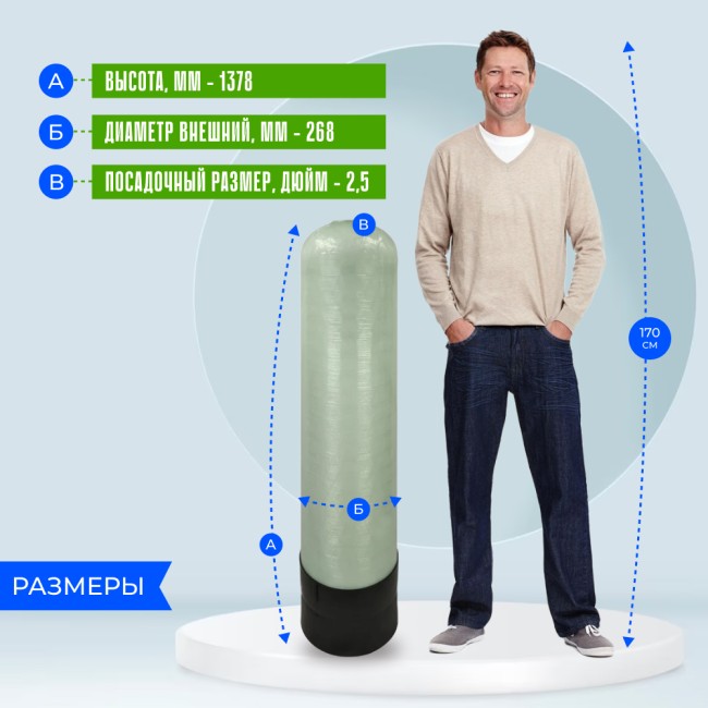 Корпус баллон засыпного фильтра Canature 1054, 2.5" Корпус баллон засыпного фильтра Canature 1054, 2.5"